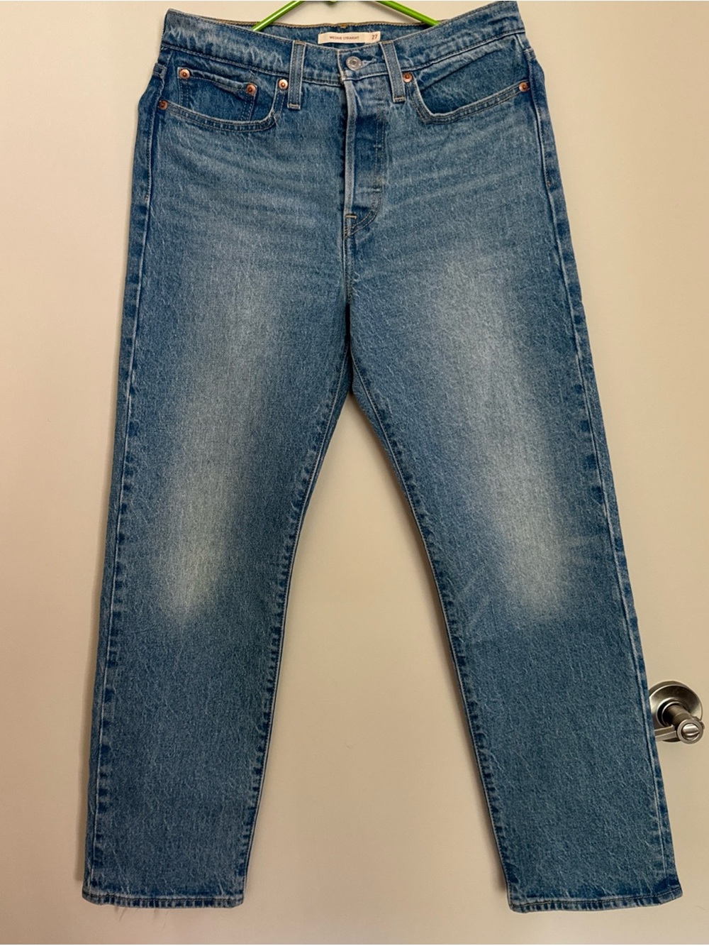 Levi's Wedgie Straight Leg Women's Denim Jeans in Light Blue Wash 27